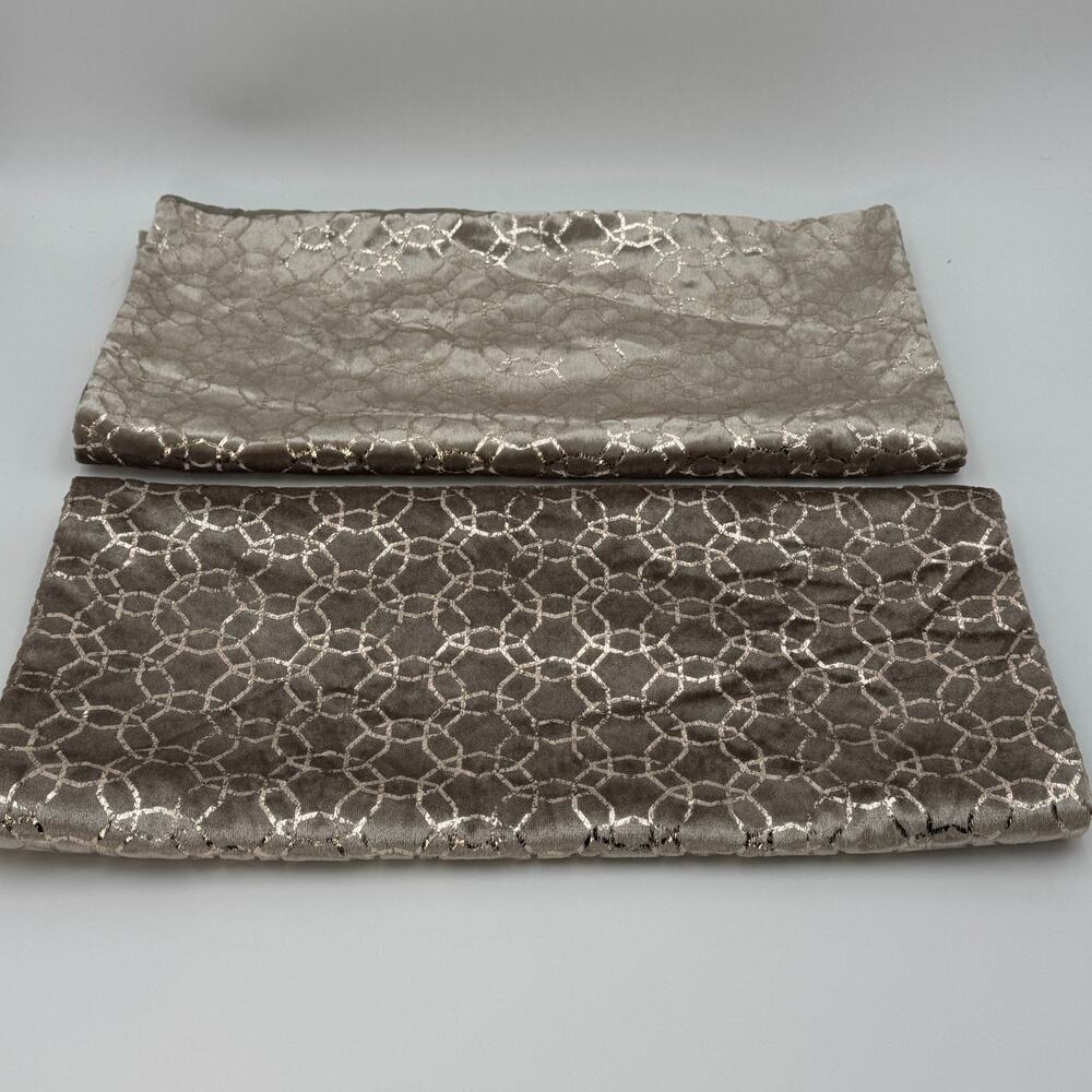 Target King Gold Geometric Pillow Shams 2pc Metallic Polyester NWOT‎